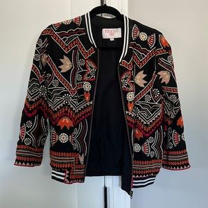 Embroidered bomber jacket